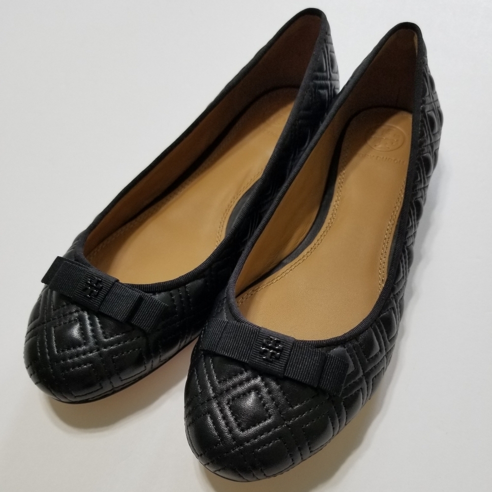 NIB Tory Burch Marion Quilted Leather Ballet Flat in Perfect Black Size 7, 7.5 - Picture 6 of 16